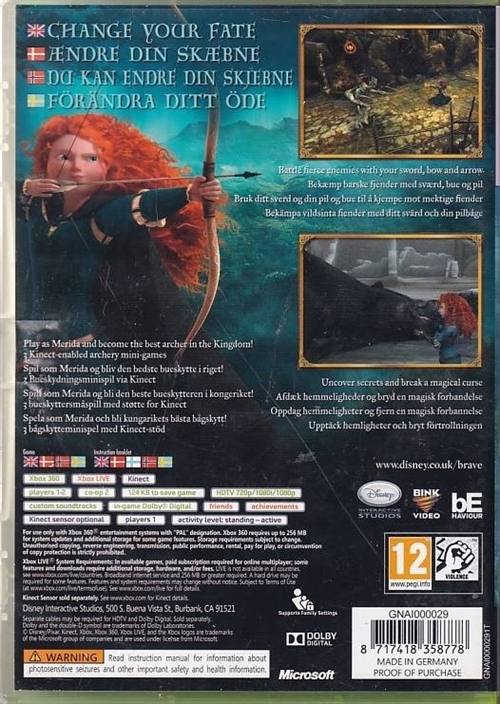 Disney Pixar Brave - XBOX 360 (B Grade) (Genbrug)